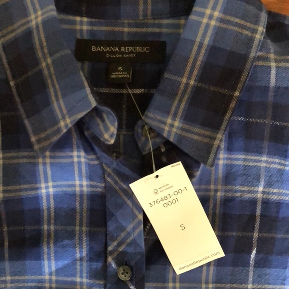 Blue plaid long sleeve shirt Banana Republic - Picture 2 of 3